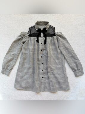 Mars Mini Dress Jirai Kei Ryosan Lolita Bow Lace Japan Idol Plaid Gray Gothic